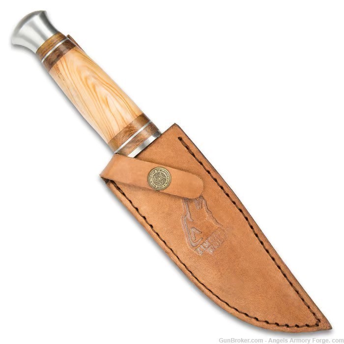 Book # Knife 2 - Timber Wolf Olive Wood Bowie-img-0