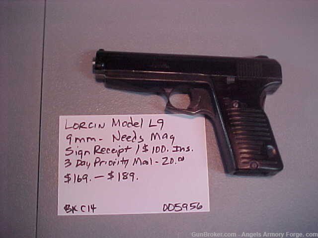 C14 - Lorcin Model L9 - 9mm - Needs Magazine-img-0