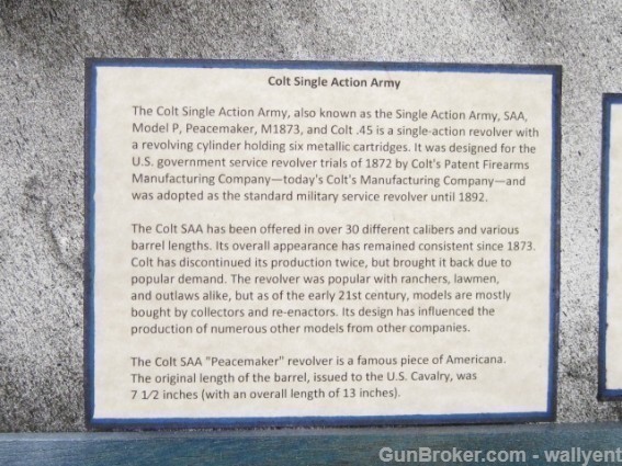 Custom "Colt SA Army" Sign Vintage Advertisement Made in the U.S.A.-img-3