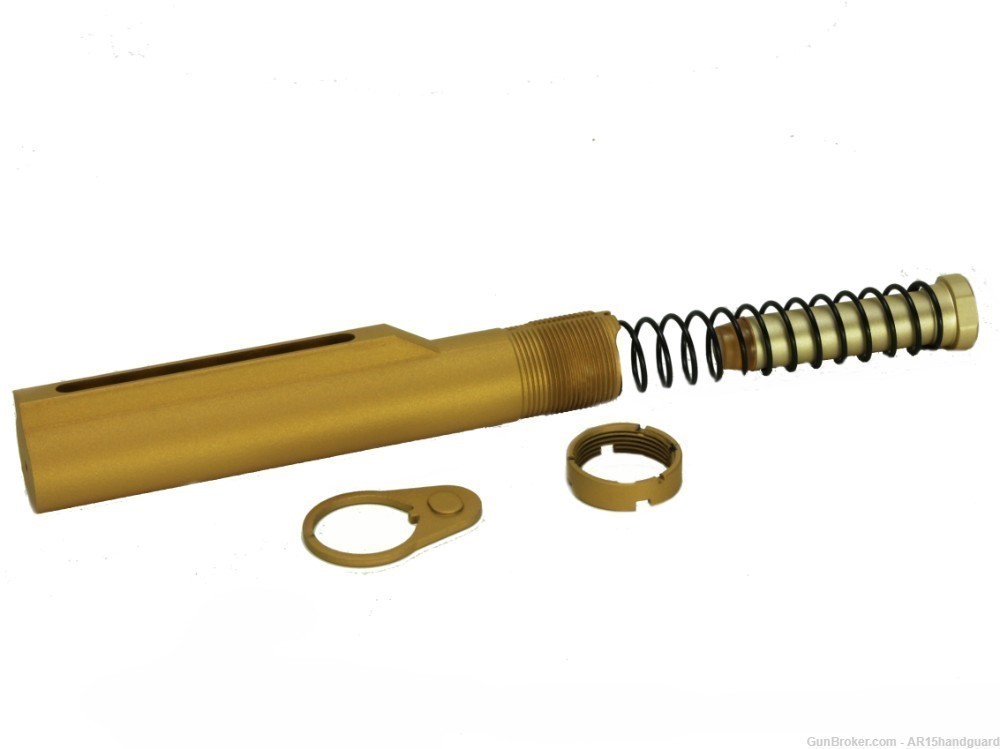 AR15 .223 6-position mil spec buffer tube kit Cerakote GOLD color-img-0
