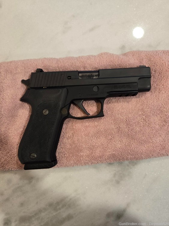 Sig Sauer P220 in .45 w/ GrayGuns Flat Trigger and Hogue Checkered Grips-img-0