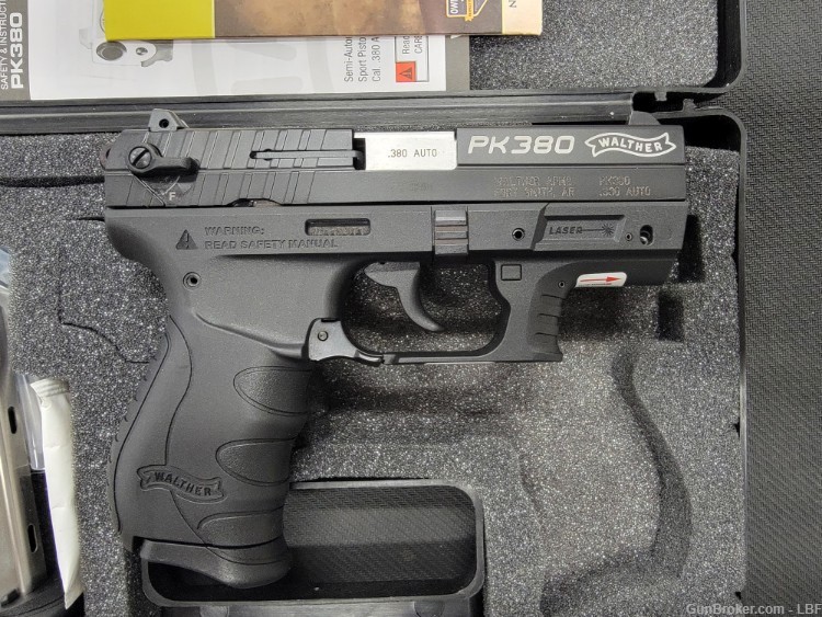 WALTHER PK380 .380 ACP 3.66" Bbl. W/ Red Laser -img-2