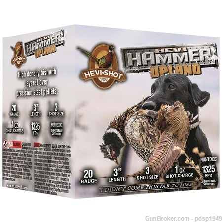 Hevi-Shot Hammer Upland 20ga 3in #3 Shot 1oz 1325FPS 25rd Box-img-0
