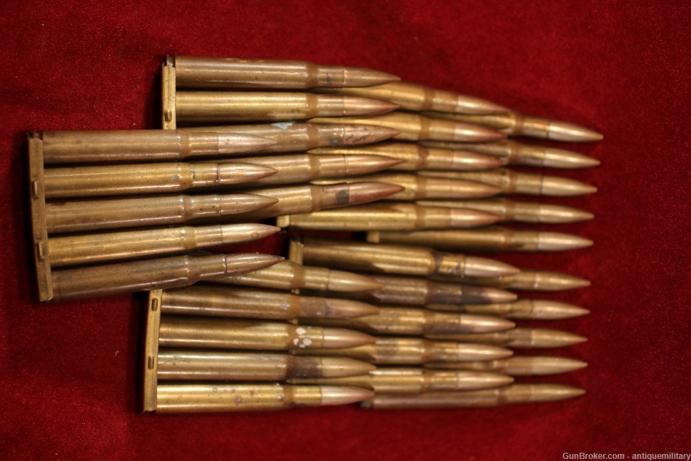 US WW1 .30-06 Cartridges on 1918 Strippers - 35 rounds-img-0