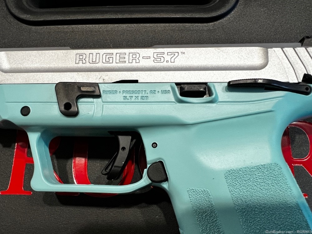 Ruger 5.7 5.7x28 Turquoise Cerakote 5” blued-img-3
