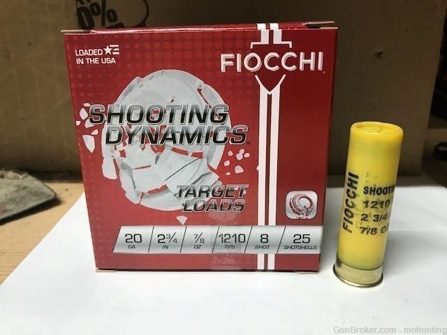 Fiocchi 20SD8 20ga 2 3/4 in. 7/8oz 8 shot 250 Rounds Target Load-img-0