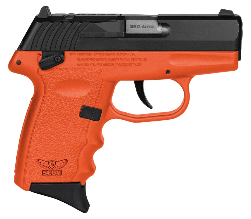 SCCY CPX-4 Pistol .380ACP 2.96 10+1 Orange Zytel Frame Black Stainless Slid-img-1