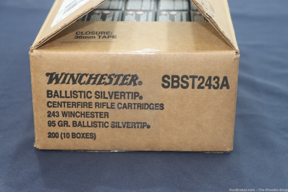 Winchester SILVERTIP Rifle Ammunition 243 Win 200RD AMMO CASE LOT 95GR -img-6