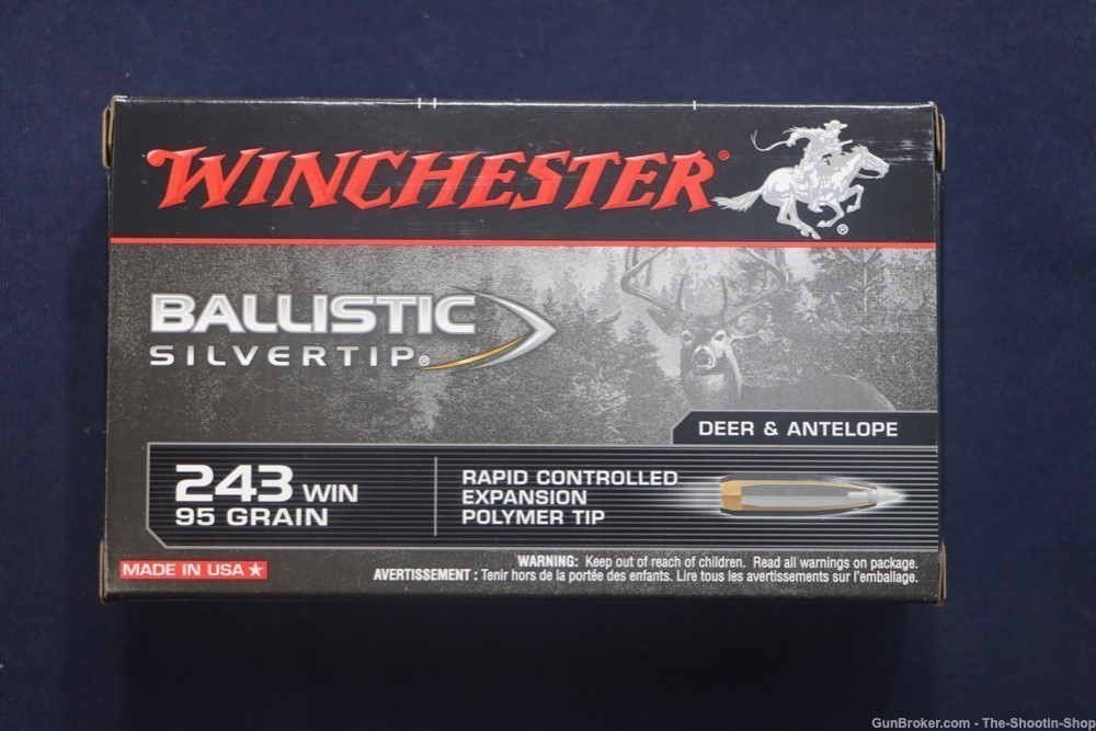Winchester SILVERTIP Rifle Ammunition 243 Win 200RD AMMO CASE LOT 95GR -img-0