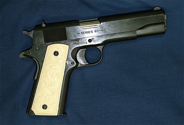 Colt 1911 Ivory-Like Grips, Floral-img-1