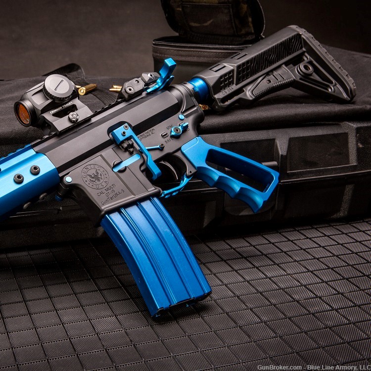 GUNTEC AR15 EXTENDED BOLT CATCH RELEASE ALUMINUM ANODIZED BLUE - NEW-img-2