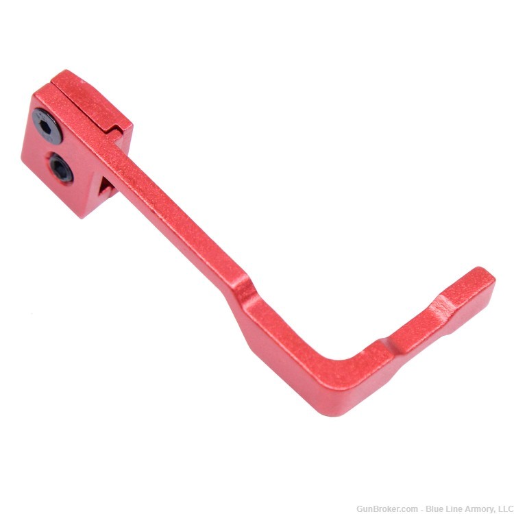 GUNTEC AR15 EXTENDED BOLT CATCH RELEASE ALUMINUM ANODIZED RED - NEW-img-0