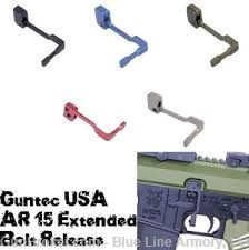 GUNTEC AR15 EXTENDED BOLT CATCH RELEASE ALUMINUM ANODIZED RED - NEW-img-1