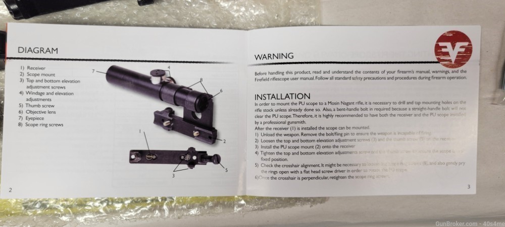 Reproduction PU Mosin-Nagant Sniper Scope 3.5 magnification-img-24