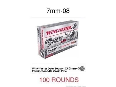 Winchester 7MM-08 remington 140 gr deer season XP 100 Rds $15 shipa