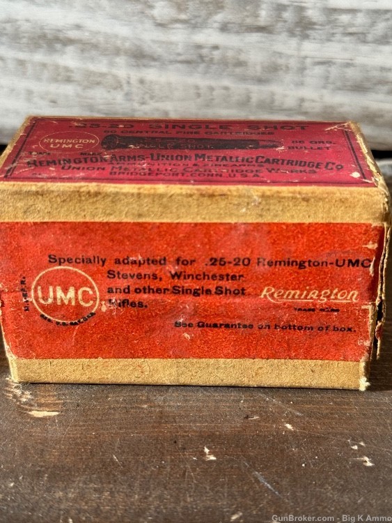 Vintage UMC .25-20 single shot ammunition 86 GR 50 Round sealed box -img-1