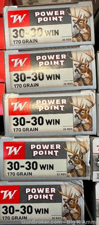 100 Rounds .30-30 Winchester 30-30 Win 170 Grain Power-point No CC Fees-img-0