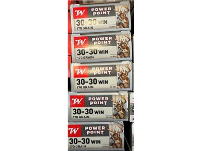 100 Rounds .30-30 Winchester 30-30 Win 170 Grain Power-point No CC Fees