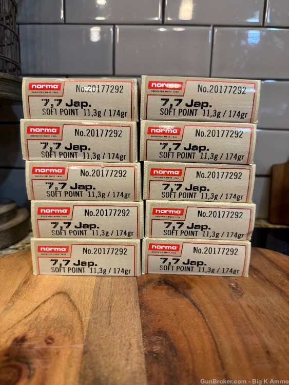 7.7 Japanese ammo norma soft point 174 grain 200 Rds (10 boxes of 20 Rds)-img-0