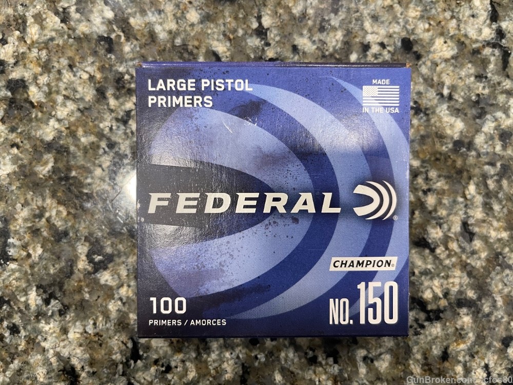 100 count Federal no 150 large pistol primers 1 tray -img-0