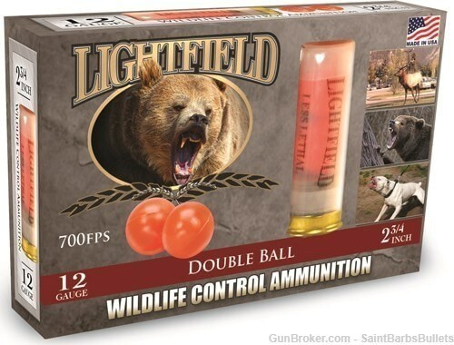 Lightfield 12 Gauge 2.75" Double Ball Wildlife Control - 5 Rounds-img-0
