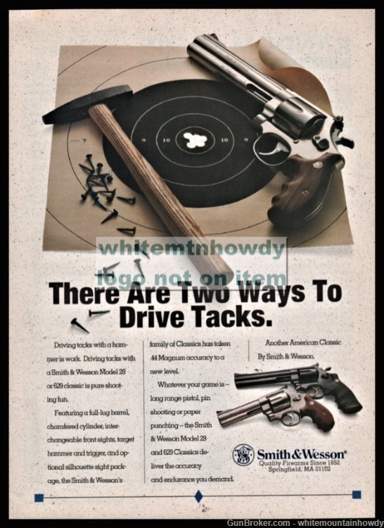 1993 SMITH & WESSON Model 29 and 629 Revolver PRINT AD Original Advertising-img-0