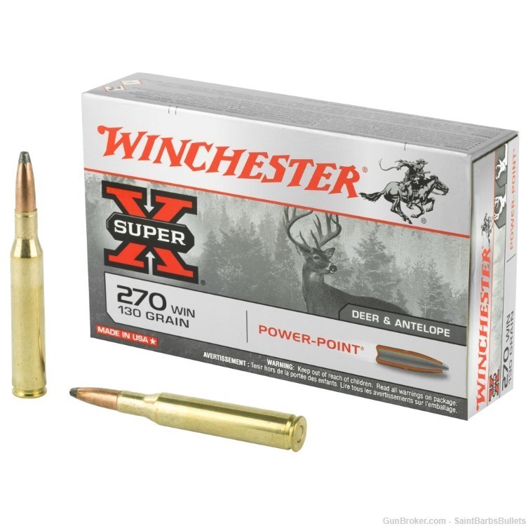 Winchester Super X .270 Win. 130 Grain PowerPoint – 20 Rounds-img-0