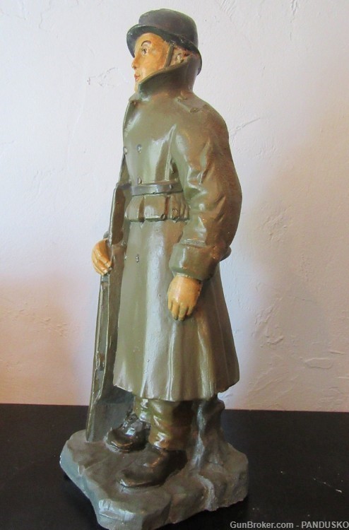 WW1 BELGIAN INFANTRY Soldier Colored Plaster Statuette Yser Front Ypres-img-2
