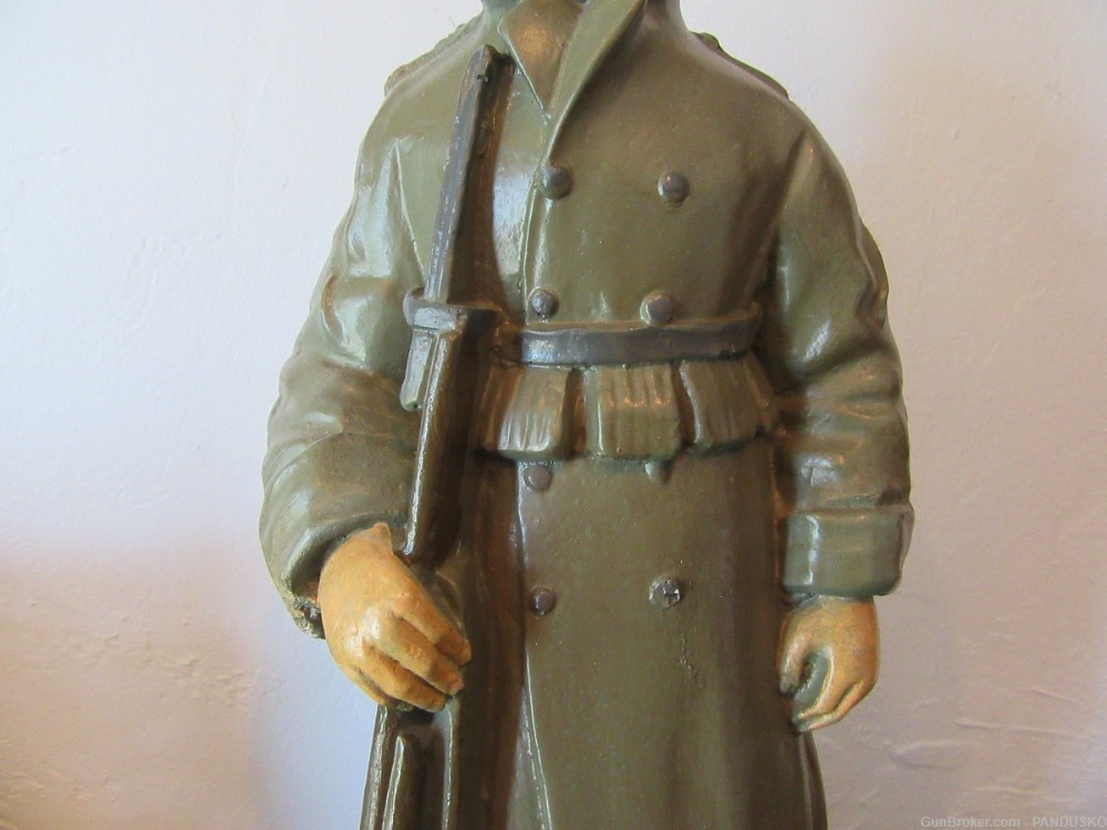 WW1 BELGIAN INFANTRY Soldier Colored Plaster Statuette Yser Front Ypres-img-7