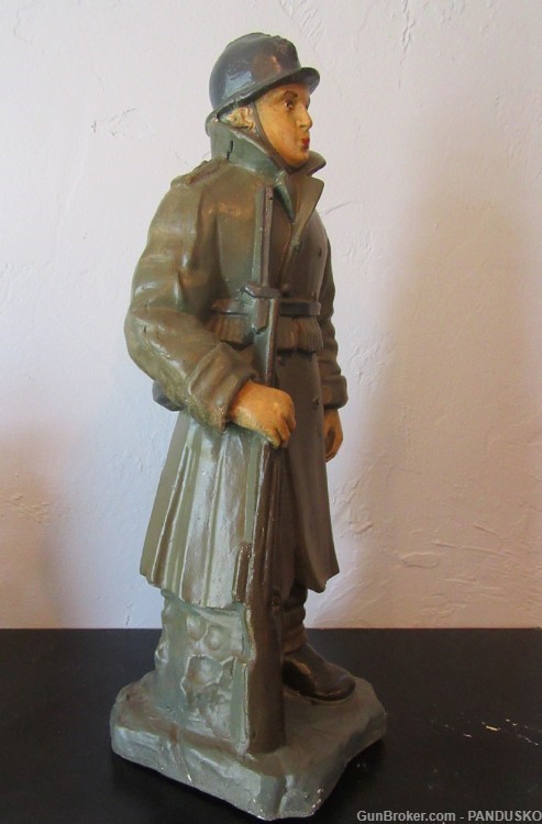 WW1 BELGIAN INFANTRY Soldier Colored Plaster Statuette Yser Front Ypres-img-3