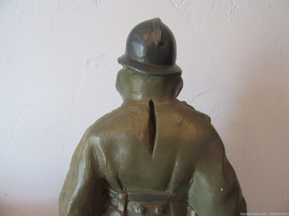 WW1 BELGIAN INFANTRY Soldier Colored Plaster Statuette Yser Front Ypres-img-5