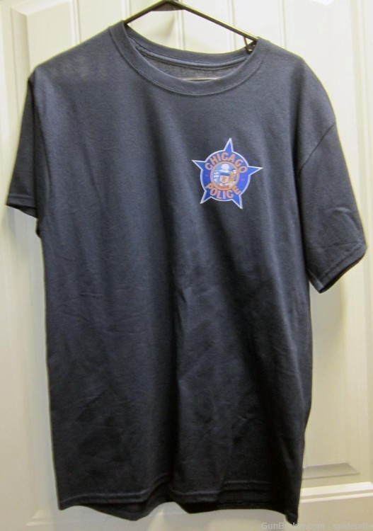 T-shirt Chicago Police color star left chest,  Navy,Gray or white, L-XXL-img-2
