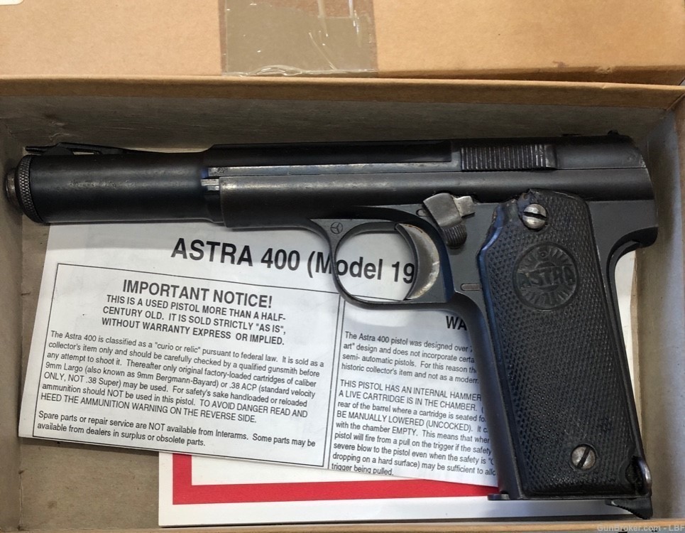 Astra 400 Model 1921 9mm Largo 6"BBL -img-0