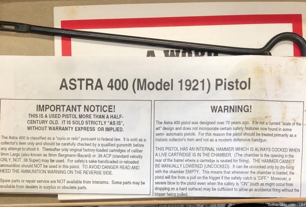 Astra 400 Model 1921 9mm Largo 6"BBL -img-6