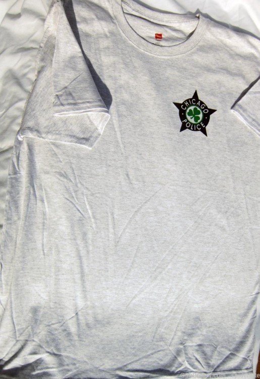 T-shirt Chicago Police Irish star, White or Gray. Sizes M-3XL-img-1