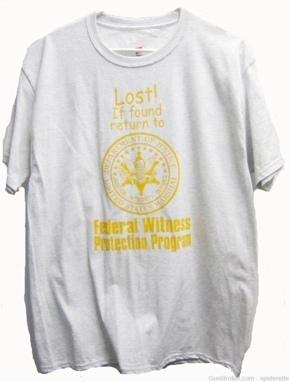 T-shirt Lost if Found Return to Witness Protection on Navy,Gray,Wht L to 3X-img-2