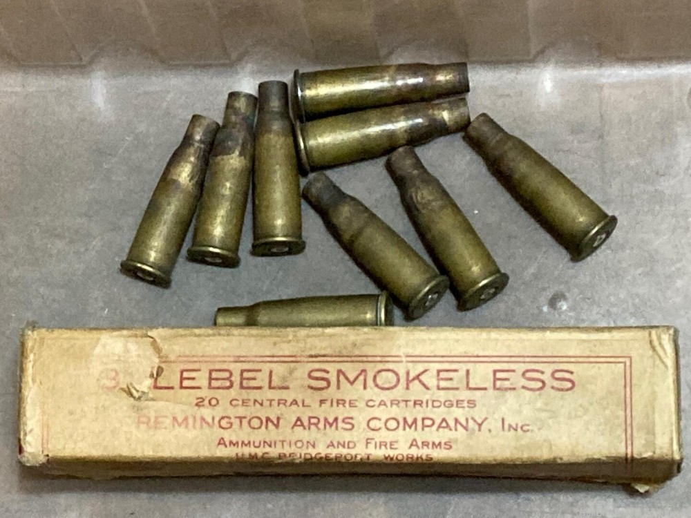 8mm Lebel Brass Rifle Cases 32 pcs Rem UMC Fired Brass-img-0