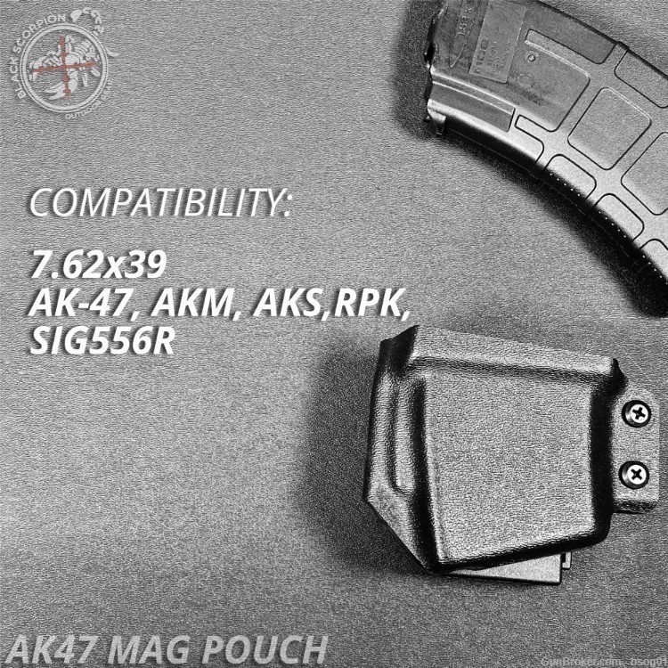 Black Scorpion Gear OWB Mag Pouch fits AK-47, AKM, AKS, SIG556R 7.62x39mm-img-4