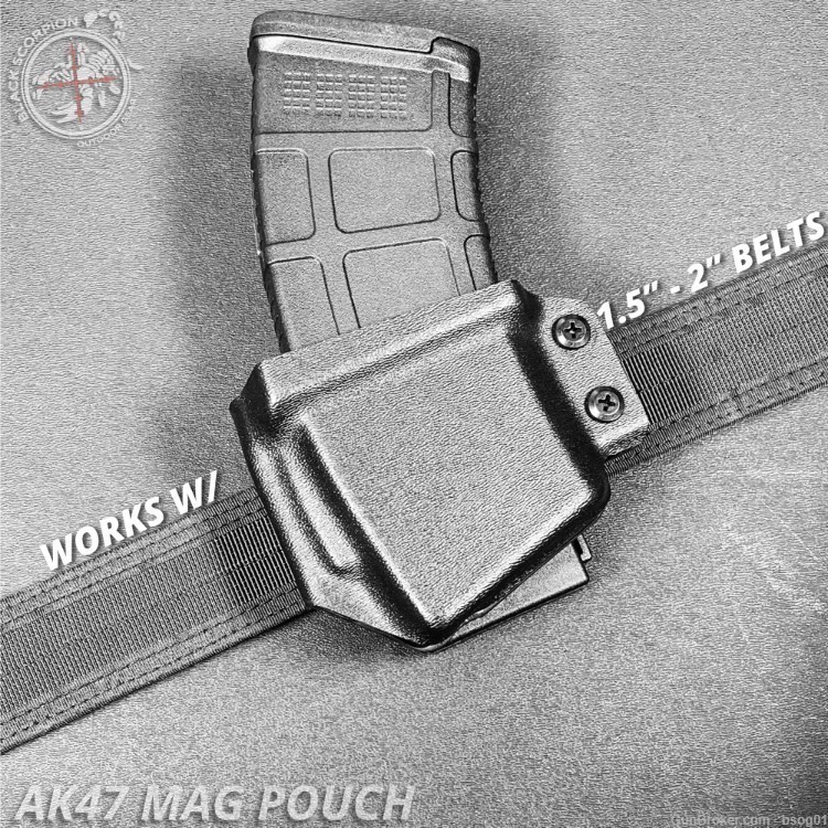 Black Scorpion Gear OWB Mag Pouch fits AK-47, AKM, AKS, SIG556R 7.62x39mm-img-6