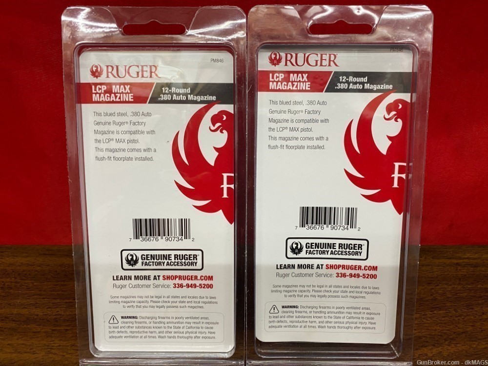 2 OEM Ruger LCP Max .380 12rd Magazines-img-8