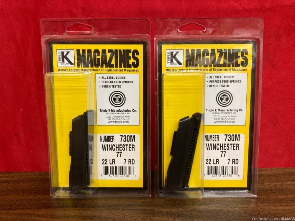 2 Winchester 77 7rd .22lr Magazines Triple K 730M-img-0