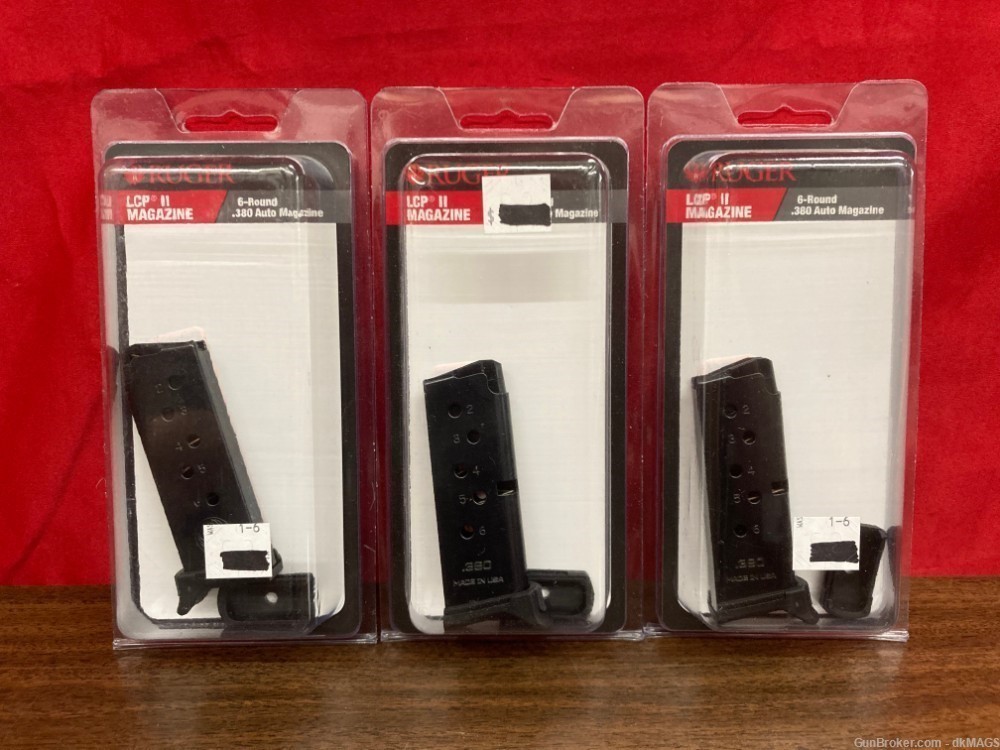 3 Ruger LCP II Factory 6rd .380 Magazines-img-0