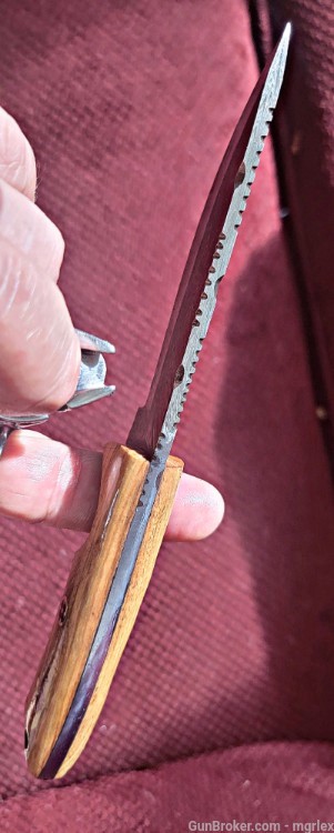 Damascus FULL TANG skinners. Rosewood or Olive wood -img-4