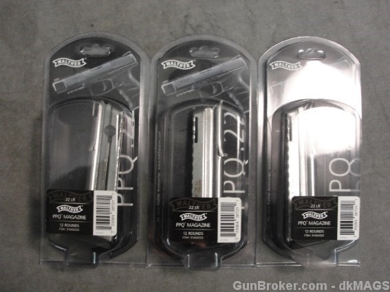 3 factory Walther PPQ .22LR 12 Round Magazines-img-0