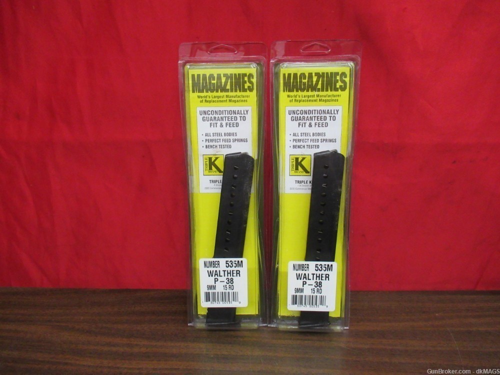 2 Triple K Walther P-38 9mm 15Rd Magazines 535M-img-0