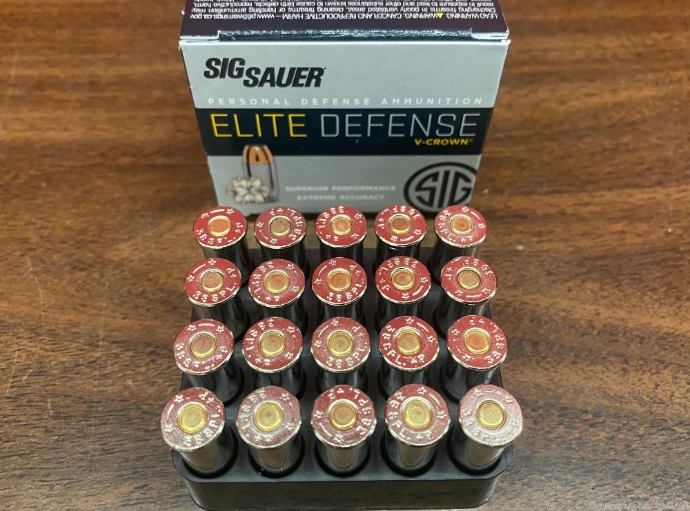 200 Rounds of Sig Sauer Elite Defense 38Spl +P 125gr JHP Ammo -img-4