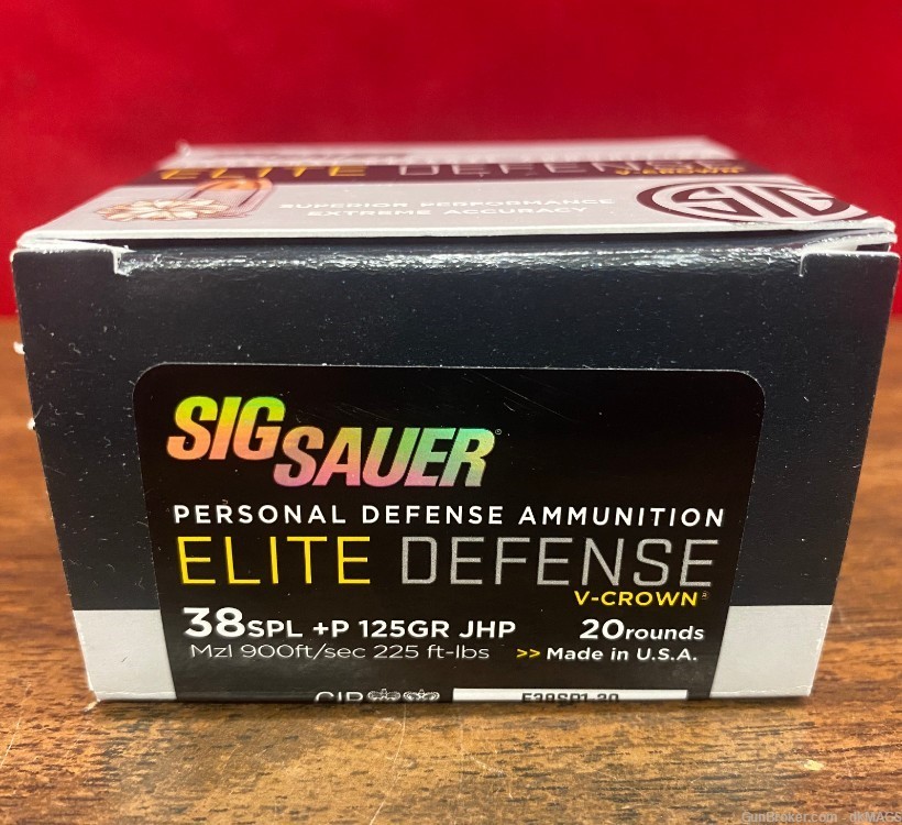 200 Rounds of Sig Sauer Elite Defense 38Spl +P 125gr JHP Ammo -img-3