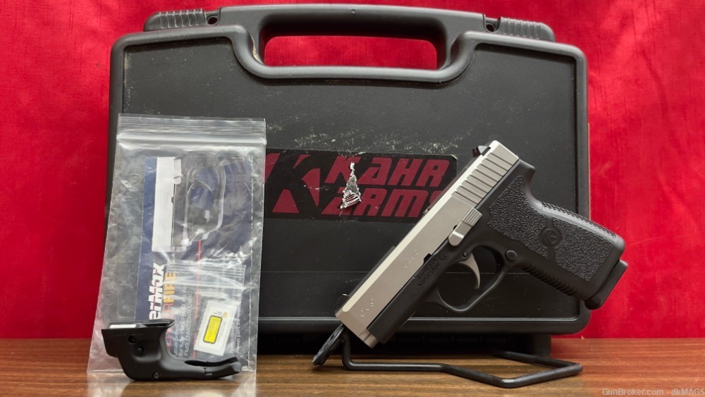Kahr Arms CW9 9mm 9x19 7 Round Semi-Auto 2-Tone Pistol & LaserMax Red Laser-img-0