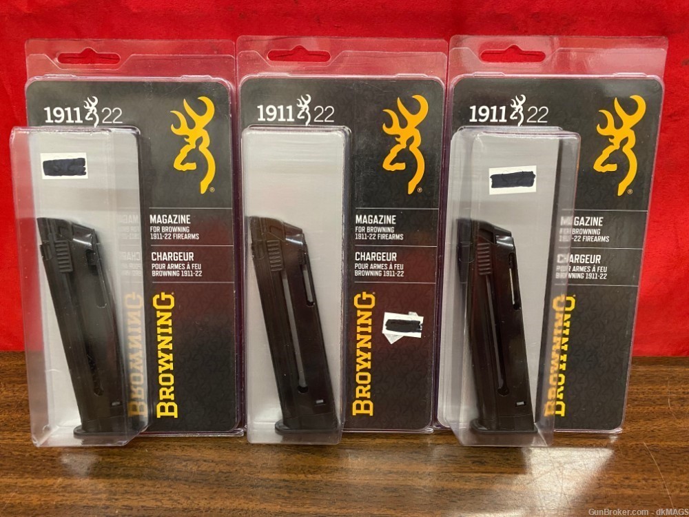 3 Browning 1911-22 .22LR 10rd Magazines Mags Clips-img-0