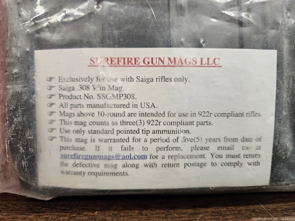 2 Surefire Gun Mags 20 Round Magazine for .308 Saiga Rifles SSGMP30820-img-1